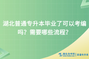 湖北普通專升本畢業(yè)了可以考編嗎？需要哪些流程？