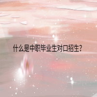 什么是中職畢業(yè)生對(duì)口招生？