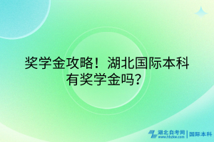 獎學(xué)金攻略！湖北國際本科有獎學(xué)金嗎？