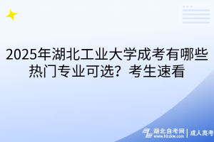 2025年湖北工業(yè)大學成考有哪些熱門專業(yè)可選？考生速看