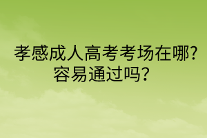 孝感成人高考考場(chǎng)在哪?容易通過嗎？