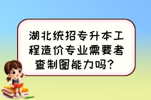 湖北統(tǒng)招專升本工程造價專業(yè)需要考查制圖能力嗎？