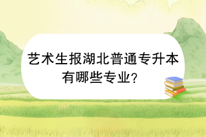 藝術(shù)生報(bào)湖北普通專升本有哪些專業(yè)？