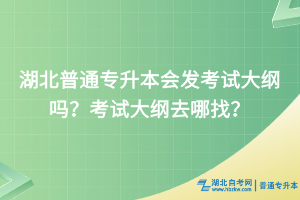 湖北普通專(zhuān)升本會(huì)發(fā)考試大綱嗎？考試大綱去哪找？
