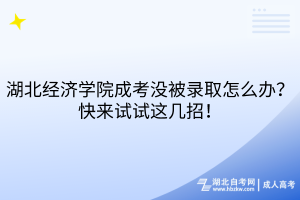湖北經(jīng)濟(jì)學(xué)院成考沒被錄取怎么辦？快來試試這幾招！