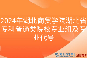 2024年湖北商貿(mào)學(xué)院湖北省?？破胀愒盒I(yè)組及專業(yè)代號(hào)