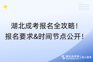 湖北成考報(bào)名全攻略！報(bào)名要求&時(shí)間節(jié)點(diǎn)公開！