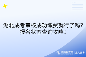 湖北成考審核成功繳費(fèi)就行了嗎？報(bào)名狀態(tài)查詢攻略！