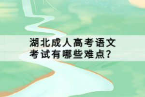 湖北成人高考語(yǔ)文考試有哪些難點(diǎn)？