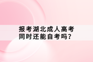 報(bào)考湖北成人高考同時(shí)還能自考嗎？