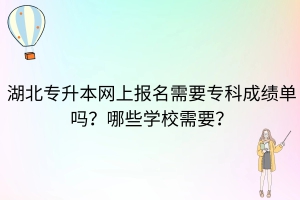 湖北普通專升本網(wǎng)上報名就需要成績單嗎？哪些學校需要？