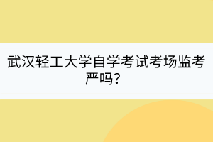 武漢輕工大學(xué)自學(xué)考試考場監(jiān)考嚴(yán)嗎？