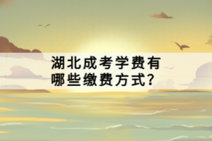湖北成考學(xué)費(fèi)有哪些繳費(fèi)方式？