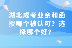 湖北成考業(yè)余和函授哪個(gè)被認(rèn)可？選擇哪個(gè)好？