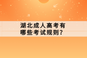 湖北成人高考有哪些考試規(guī)則？