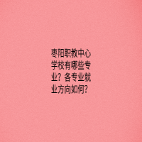 棗陽職教中心學校有哪些專業(yè)？各專業(yè)就業(yè)方向如何？