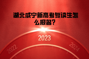 湖北咸寧新高考復(fù)讀生怎么報(bào)名？