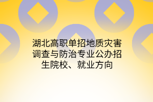 湖北高職單招地質(zhì)災(zāi)害調(diào)查與防治專業(yè)公辦招生院校、就業(yè)方向