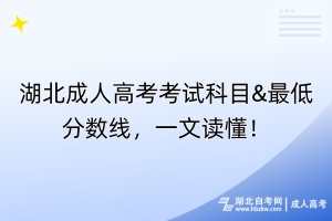 湖北成人高考考試科目&最低分?jǐn)?shù)線，一文讀懂！