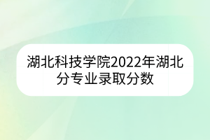湖北科技學(xué)院2022年湖北分專業(yè)錄取分?jǐn)?shù)