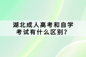 湖北成人高考和自學(xué)考試有什么區(qū)別？