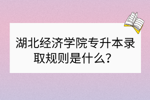 湖北經(jīng)濟學院專升本錄取規(guī)則是什么？