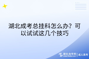 湖北成考總掛科怎么辦？可以試試這幾個(gè)技巧