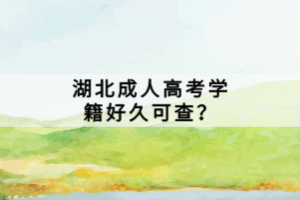 湖北成人高考學(xué)籍好久可查？