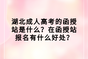 湖北成人高考的函授站是什么？在函授站報(bào)名有什么好處？