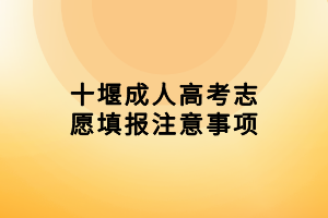 十堰成人高考志愿填報注意事項