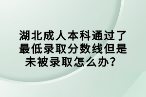 湖北成人本科通過了最低錄取分?jǐn)?shù)線但是未被錄取怎么辦？