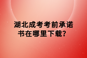 湖北成考考前承諾書在哪里下載？