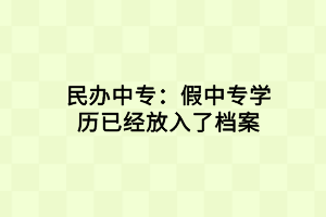 民辦中專：假中專學歷已經放入了檔案