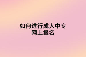 如何進(jìn)行成人中專網(wǎng)上報名
