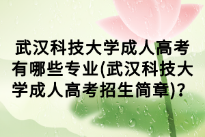 武漢科技大學(xué)成人高考有哪些專業(yè)(武漢科技大學(xué)成人高考招生簡(jiǎn)章)？