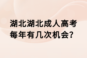 湖北湖北成人高考每年有幾次機(jī)會(huì)？