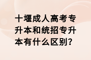 十堰成人高考專(zhuān)升本和統(tǒng)招專(zhuān)升本有什么區(qū)別？