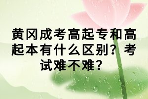 黃岡成考高起專(zhuān)和高起本有什么區(qū)別？考試難不難？