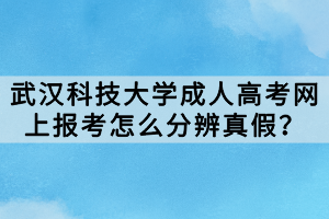 武漢科技大學成人高考網(wǎng)上報考怎么分辨真假？