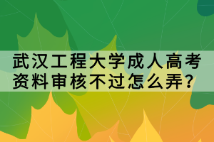 武漢工程大學(xué)成人高考資料審核不過怎么弄？