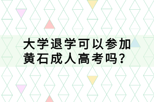 大學(xué)退學(xué)可以參加黃石成人高考嗎？
