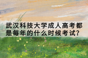 武漢科技大學(xué)成人高考都是每年的什么時候考試？