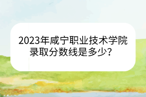 2023年咸寧職業(yè)技術(shù)學(xué)院錄取分?jǐn)?shù)線是多少？