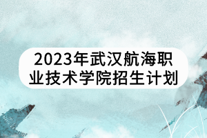2023年武漢航海職業(yè)技術(shù)學(xué)院招生計劃