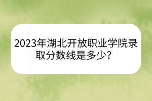 2023年湖北開放職業(yè)學(xué)院錄取分?jǐn)?shù)線是多少？