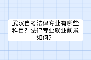 武漢自考法律專業(yè)有哪些科目？法律專業(yè)就業(yè)前景如何？
