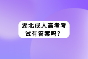 湖北成人高考考試有答案嗎？