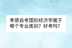 孝感自考國際經(jīng)濟學(xué)屬于哪個專業(yè)類別？好考嗎？