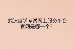 武漢自學(xué)考試網(wǎng)上服務(wù)平臺官網(wǎng)是哪一個？
