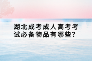 湖北成考成人高考考試必備物品有哪些？